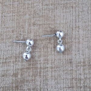Silver Tone Beaded Earrings